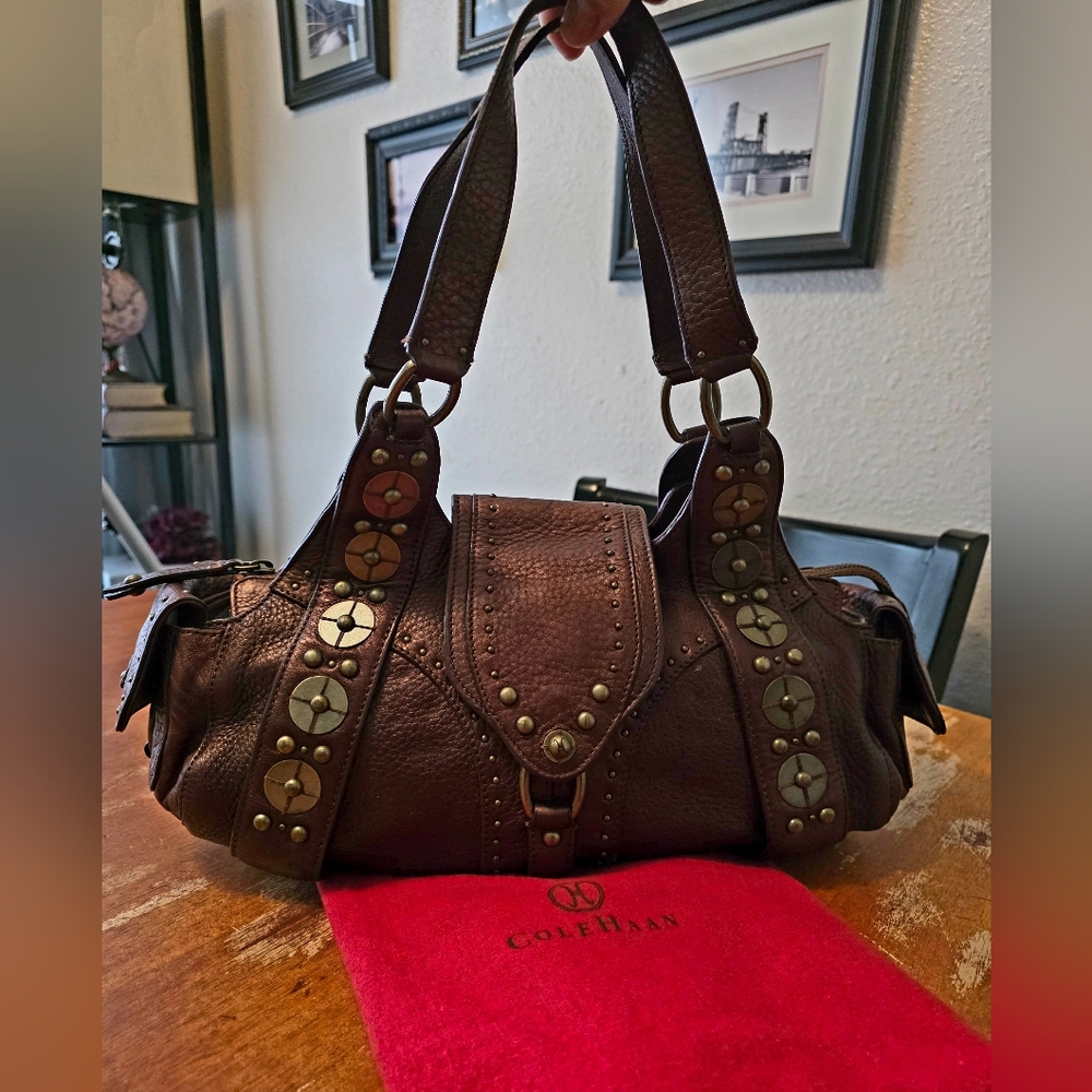 Cole Haan Village Pailette Fall 2005 Grommet/Studded Shoulder Bag